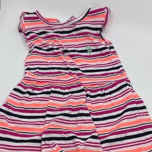 U.S. Polo Assn. Striped Pink and Purple Kids Casual Dress